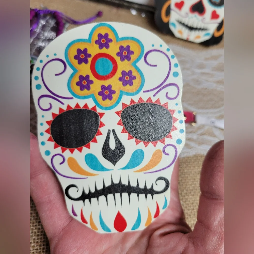 Lot of 6 sugar skull related items